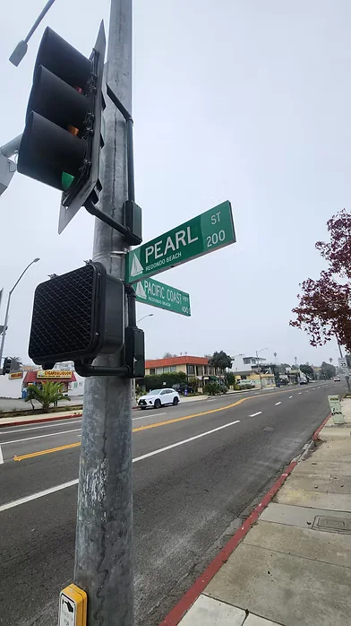 Pearl Street and Pacific Coast Highway in Redondo Beach
